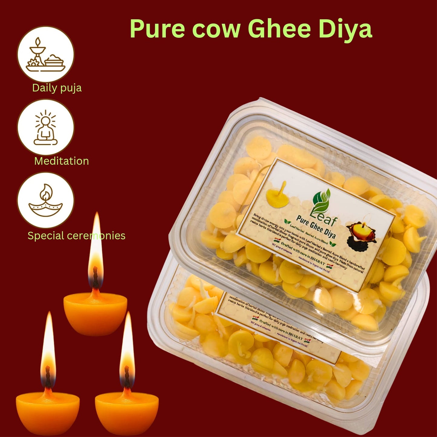 𝐏𝐔𝐑𝐄 𝐂𝐎𝐖 𝐆𝐇𝐄𝐄 𝐃𝐈𝐘𝐀 𝐋𝐀𝐌𝐏 𝟐𝟎𝟎 𝐏𝐂𝐒 (𝐏𝐀𝐂𝐊 𝐎𝐅 𝟐) | 𝐓𝐡𝐞 𝐩𝐮𝐫𝐞 𝐟𝐥𝐚𝐦𝐞 𝐨𝐟 𝐝𝐞𝐯𝐨𝐭𝐢𝐨𝐧. (𝐒𝐢𝐦𝐩𝐥𝐞, 𝐩𝐨𝐰𝐞𝐫𝐟𝐮𝐥, 𝐚𝐧𝐝 𝐜𝐨𝐧𝐧𝐞𝐜𝐭𝐬 𝐭𝐨 𝐭𝐡𝐞 𝐬𝐩𝐢𝐫𝐢𝐭𝐮𝐚𝐥 𝐮𝐬𝐞)